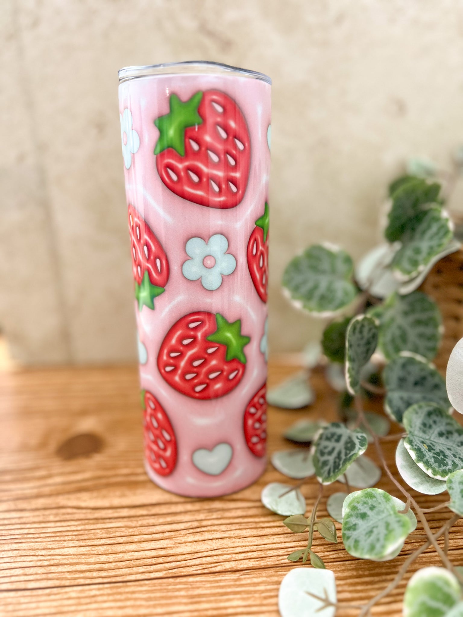 Strawberry 3D Puff tumbler