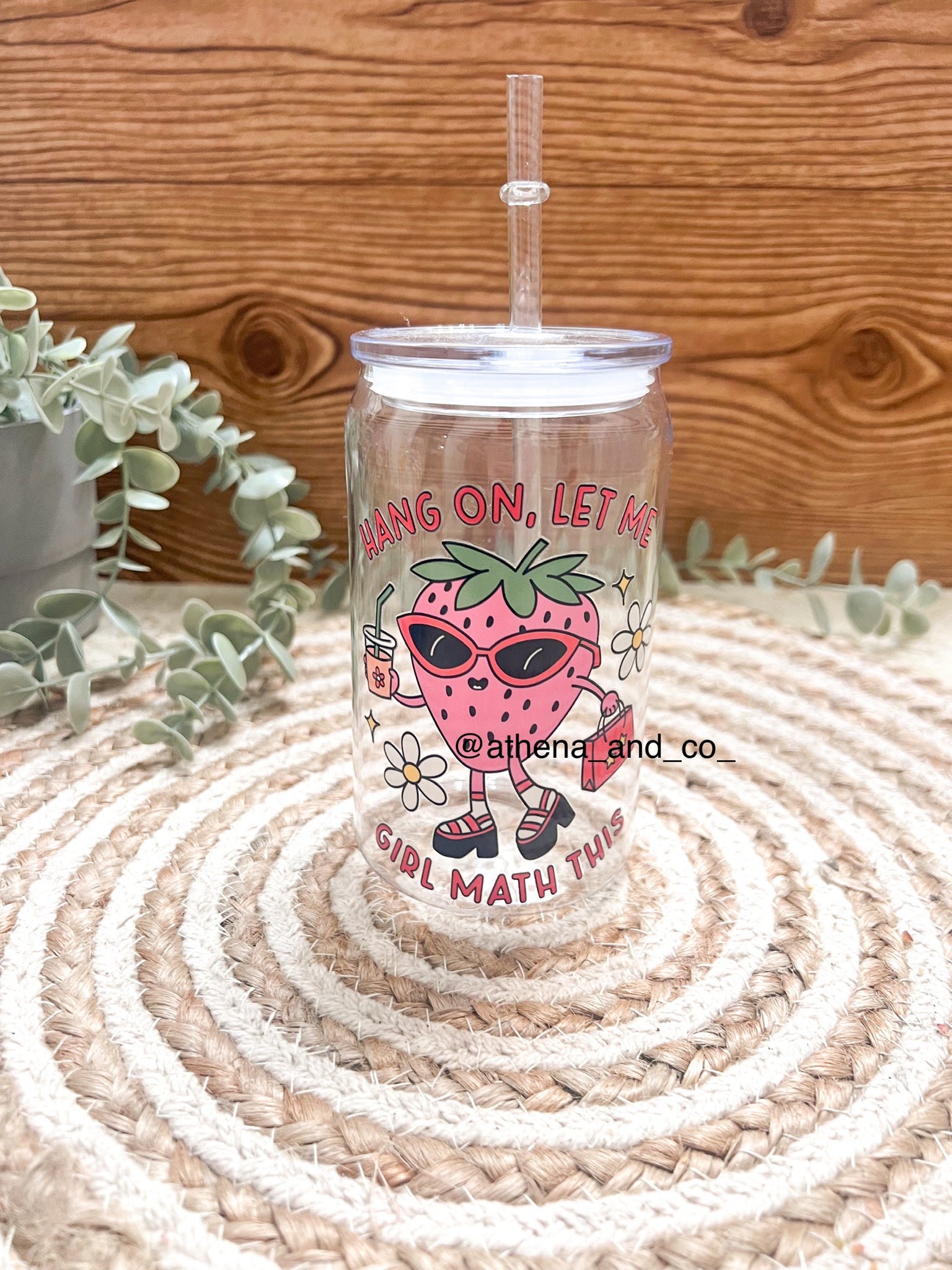 Girl Math Strawberry tumbler