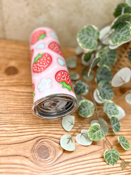 Strawberry 3D Puff tumbler